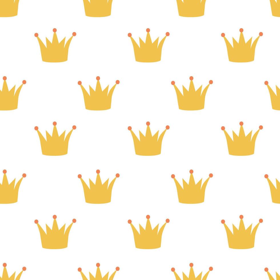 Seamless Pattern with crown of kings, princes, monarchs and queens. vector