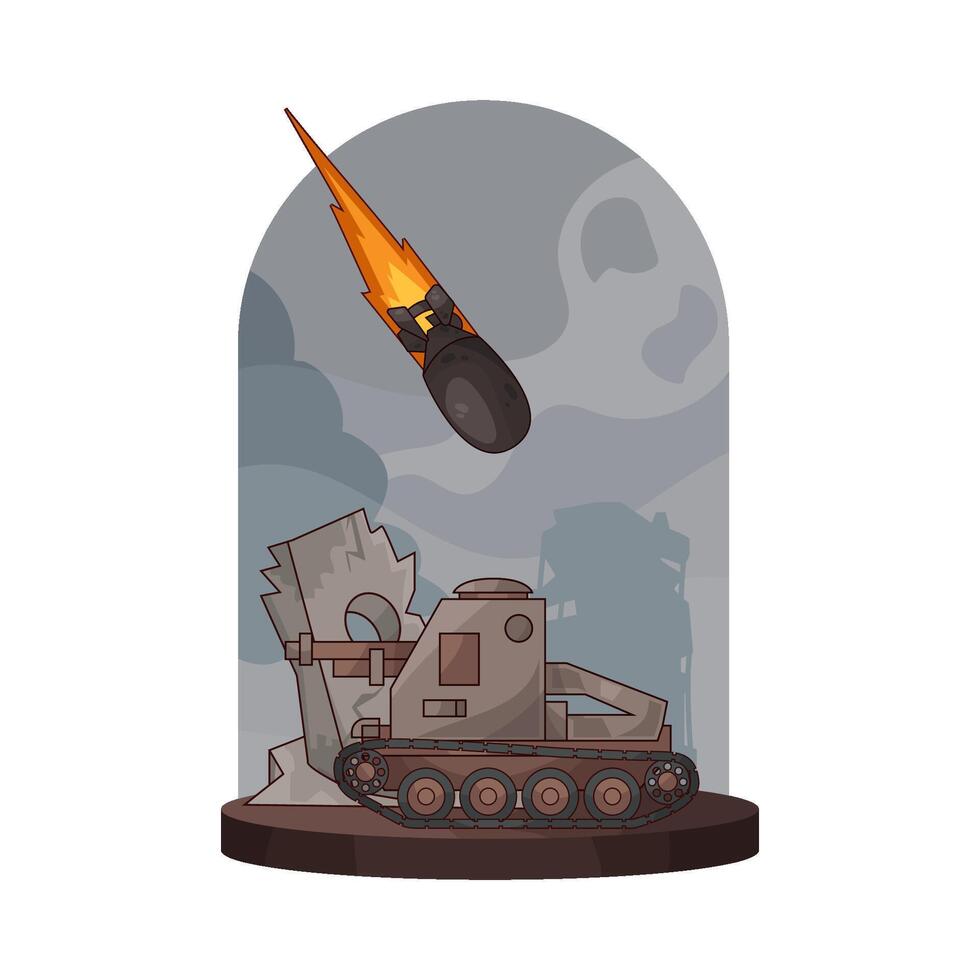black army tank vector