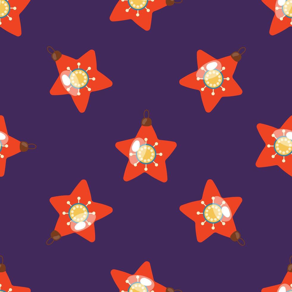 Seamless pattern with Christmas tree toys vector