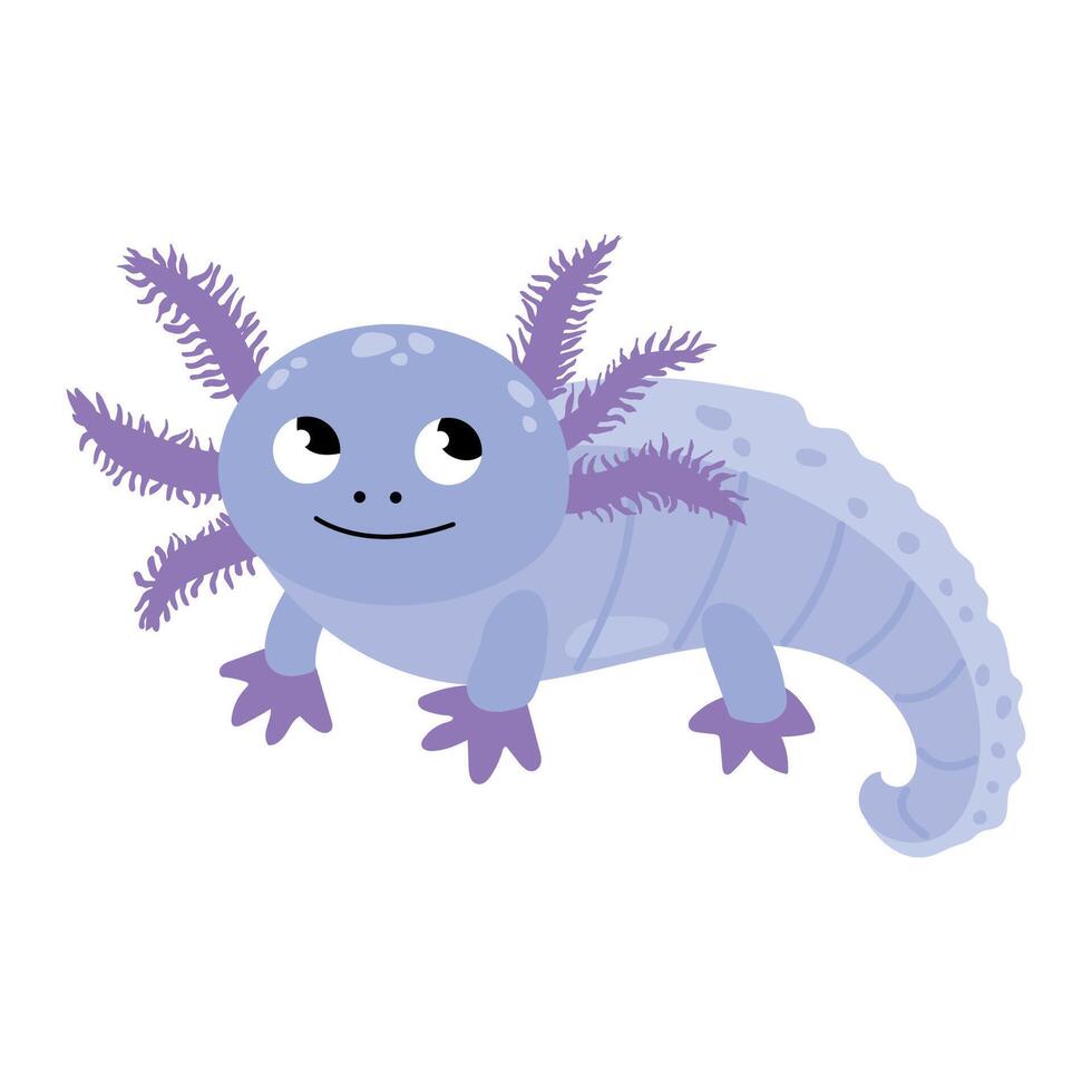 Cute Axolotl Character Illustration vector