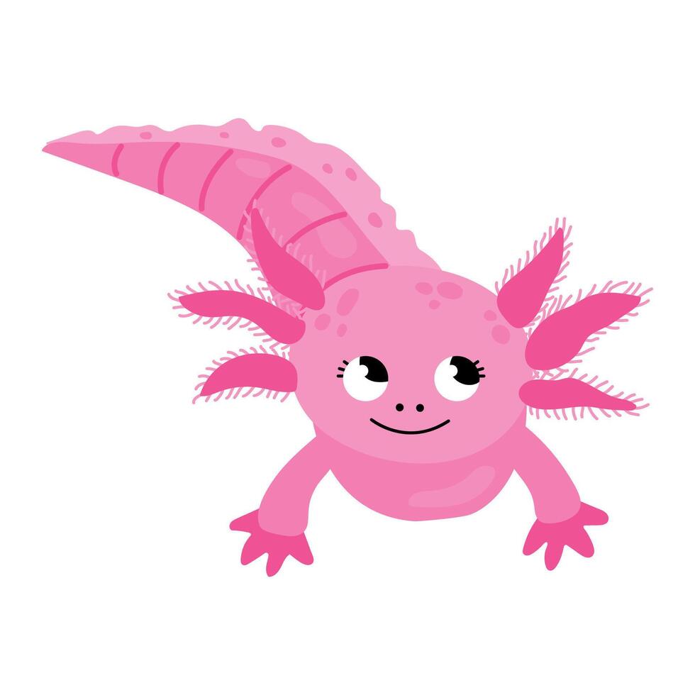 Axolotl Character Illustration vector