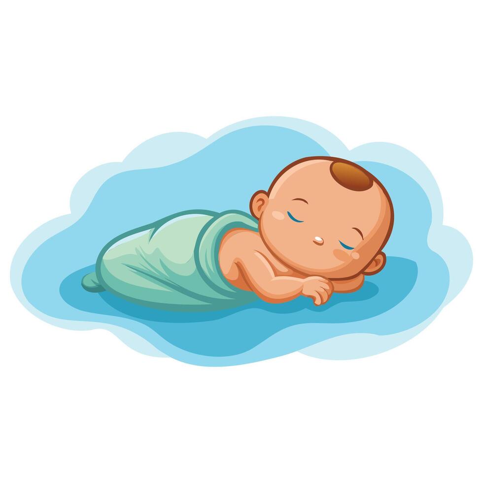 Sweet Dreams Baby Sleeping Art vector