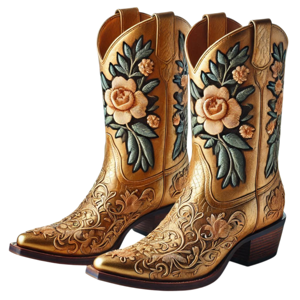 Gold Cowboy Boots png