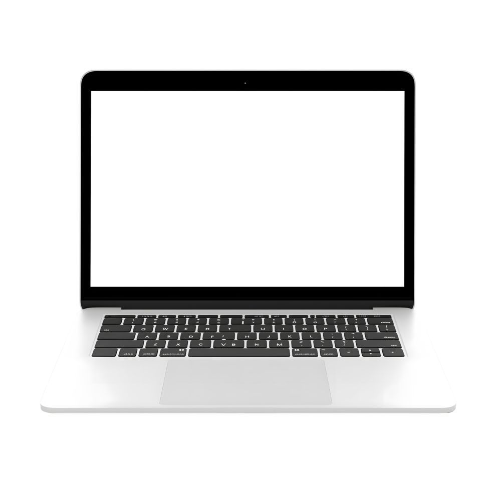 facing front Laptop Open with Blank Screen png