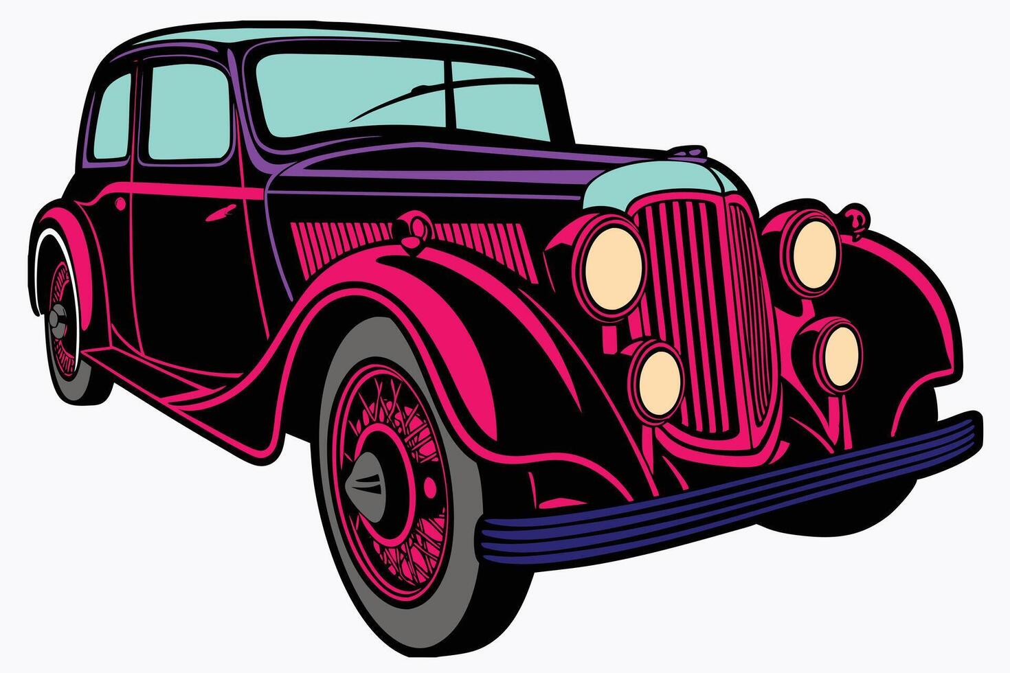 The Art and Science of Vintage Car Restoration vector