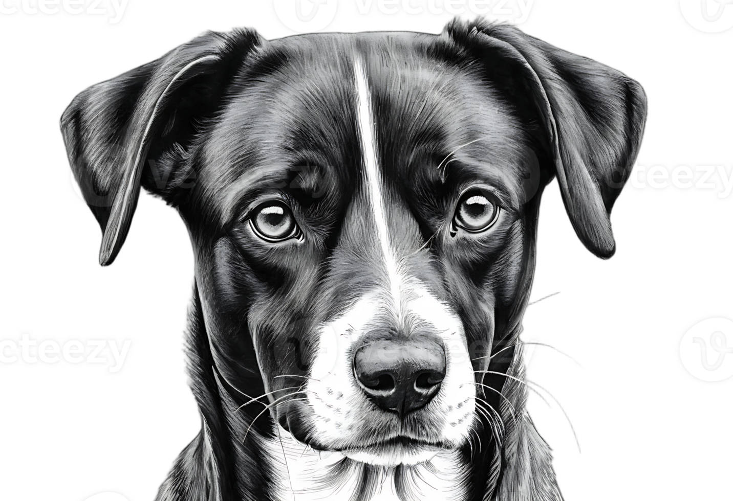 A surprising dog head on transparent png