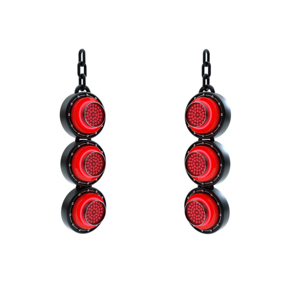 3d rendered reflector light structure red png
