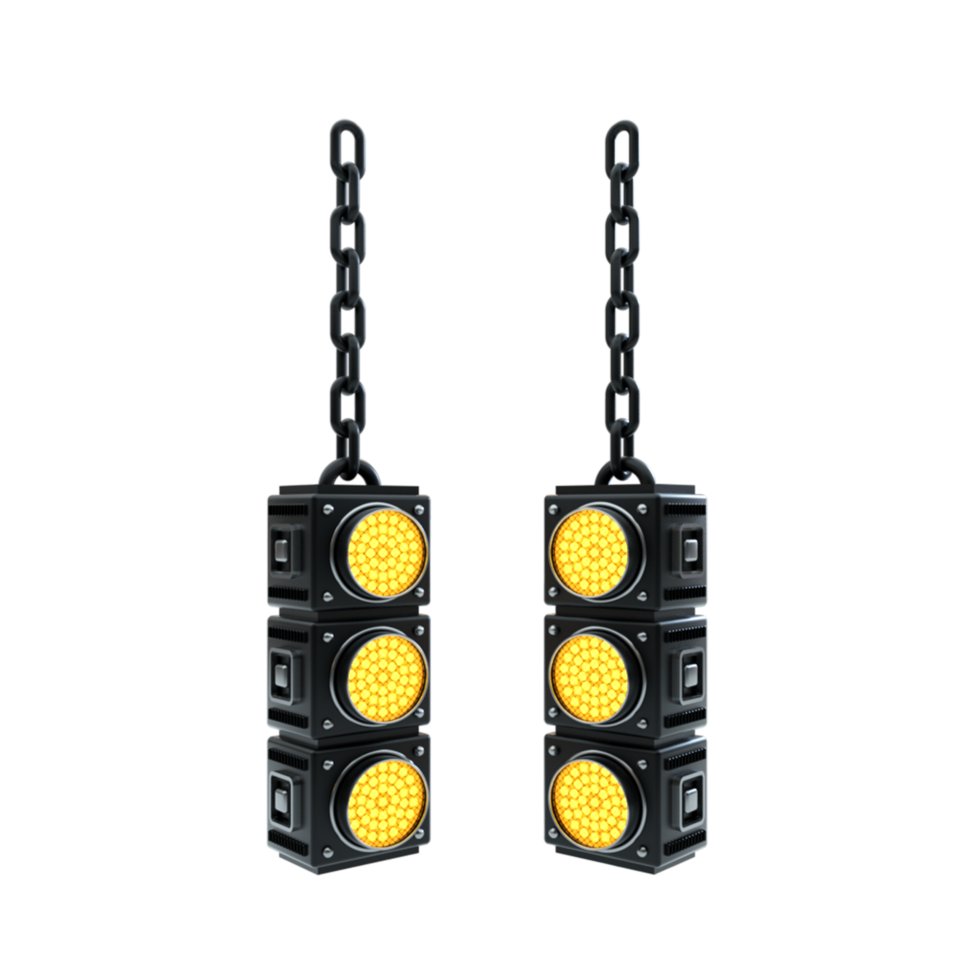 3d rendered reflector yellow light structure png
