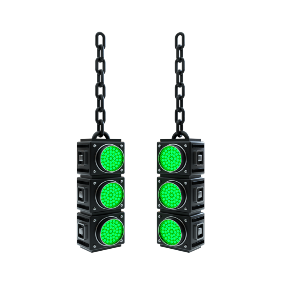 3d rendered reflector green light structure png