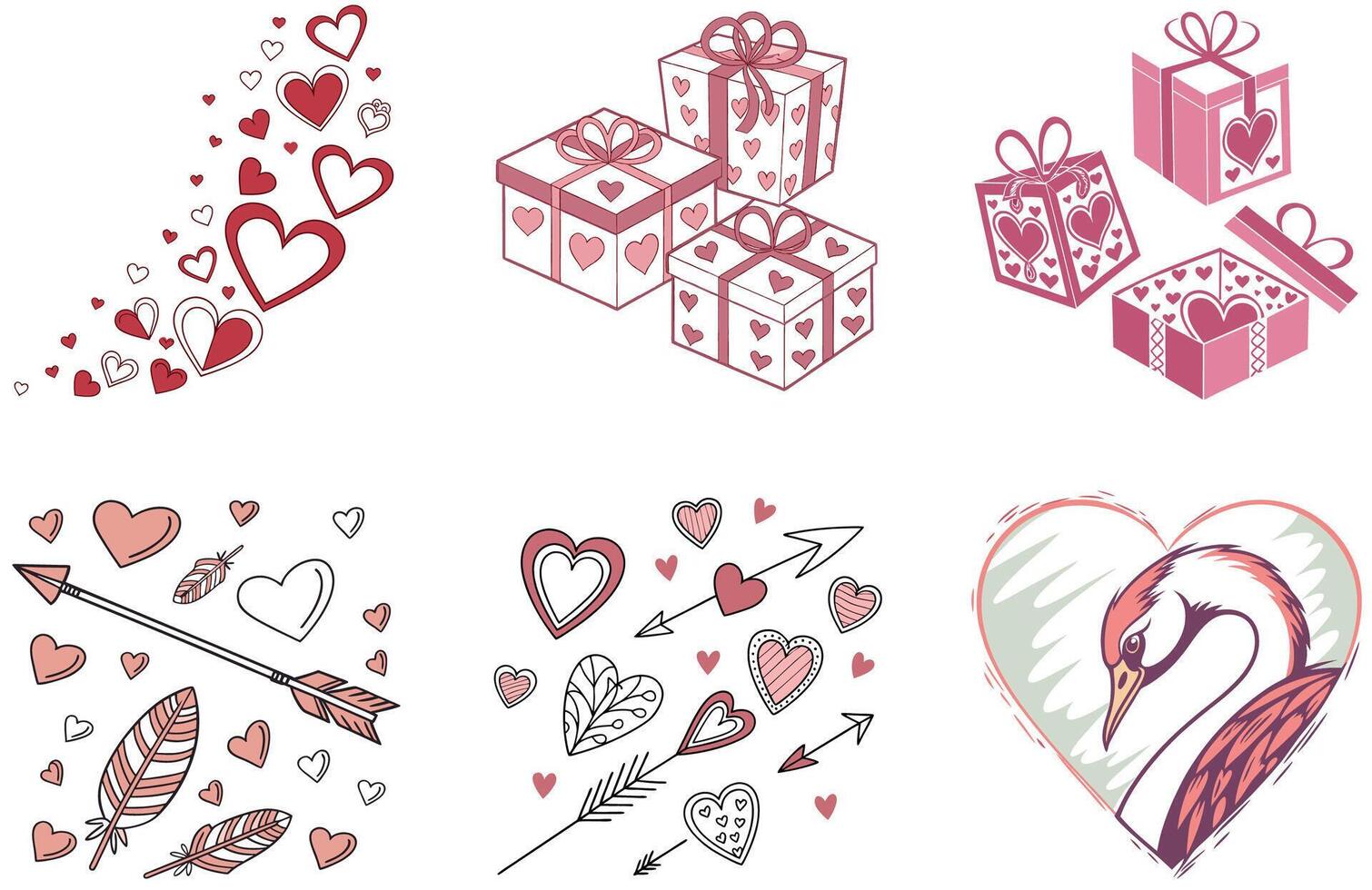 Valentine Bundle - A Sweet. Cute Collection Illustrations vector