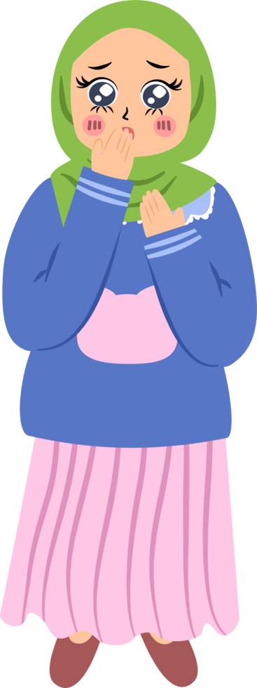 Muslim girl getting worried png