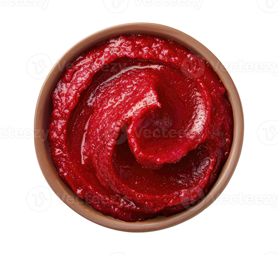 Top view of bowl with tomato paste png