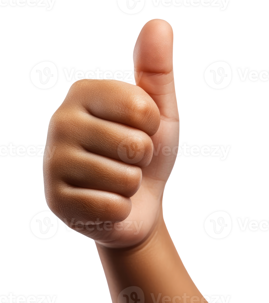 Child hand showing thumbs up png