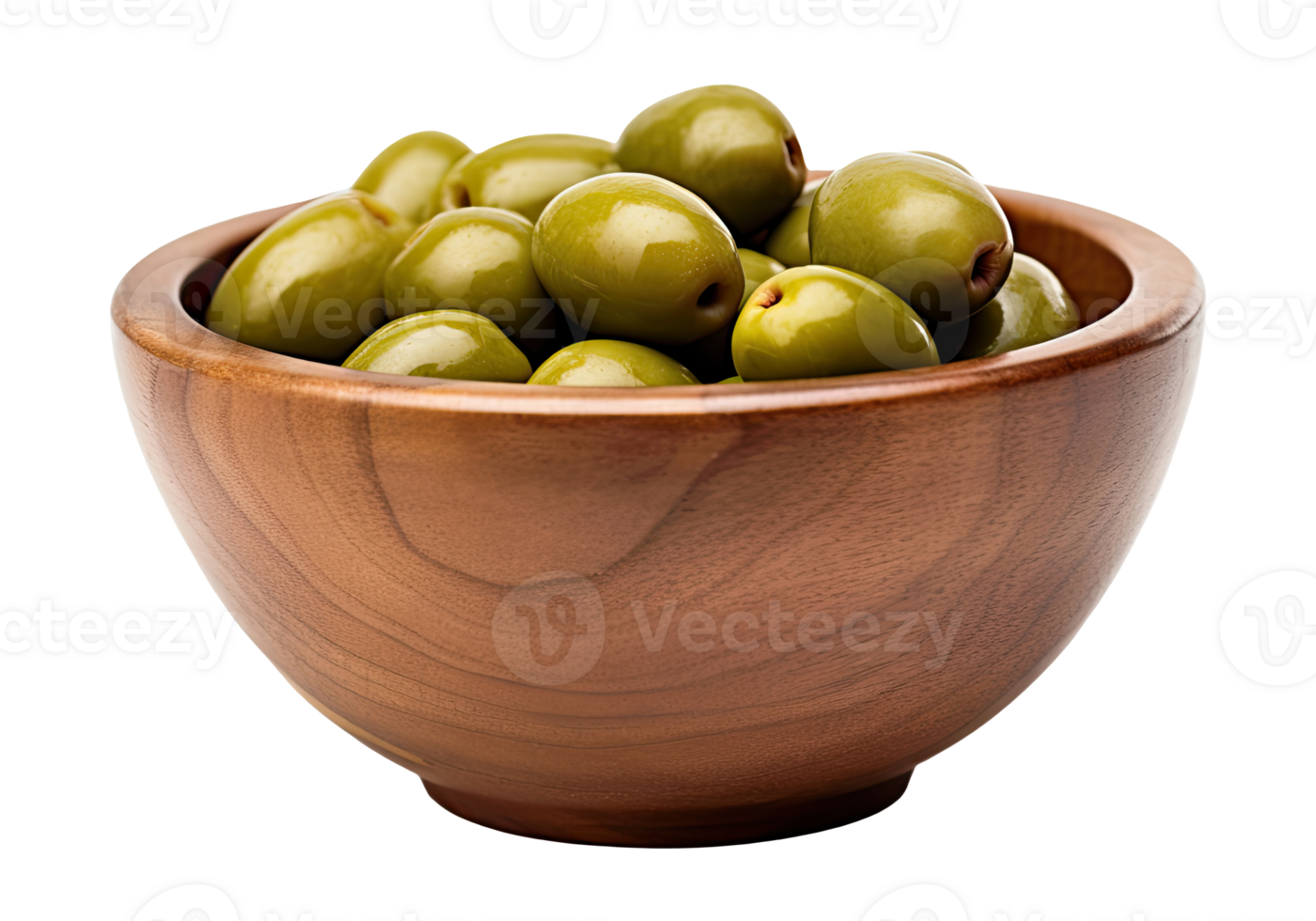 Wooden bowl with olives png