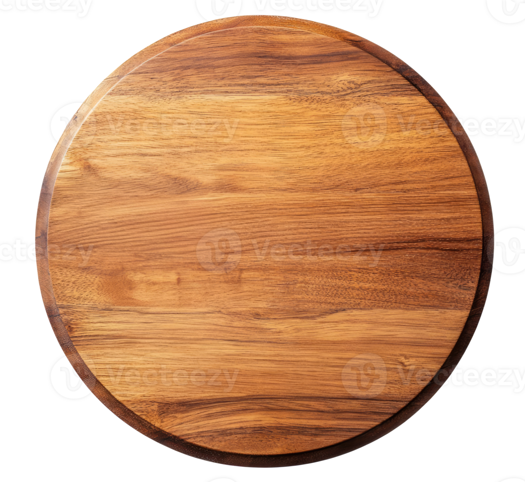 Round wood tabletop, top view png