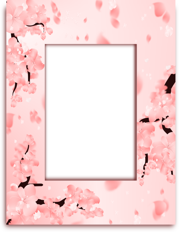 pink sweet picture frame template, blank border 3d decoration. png