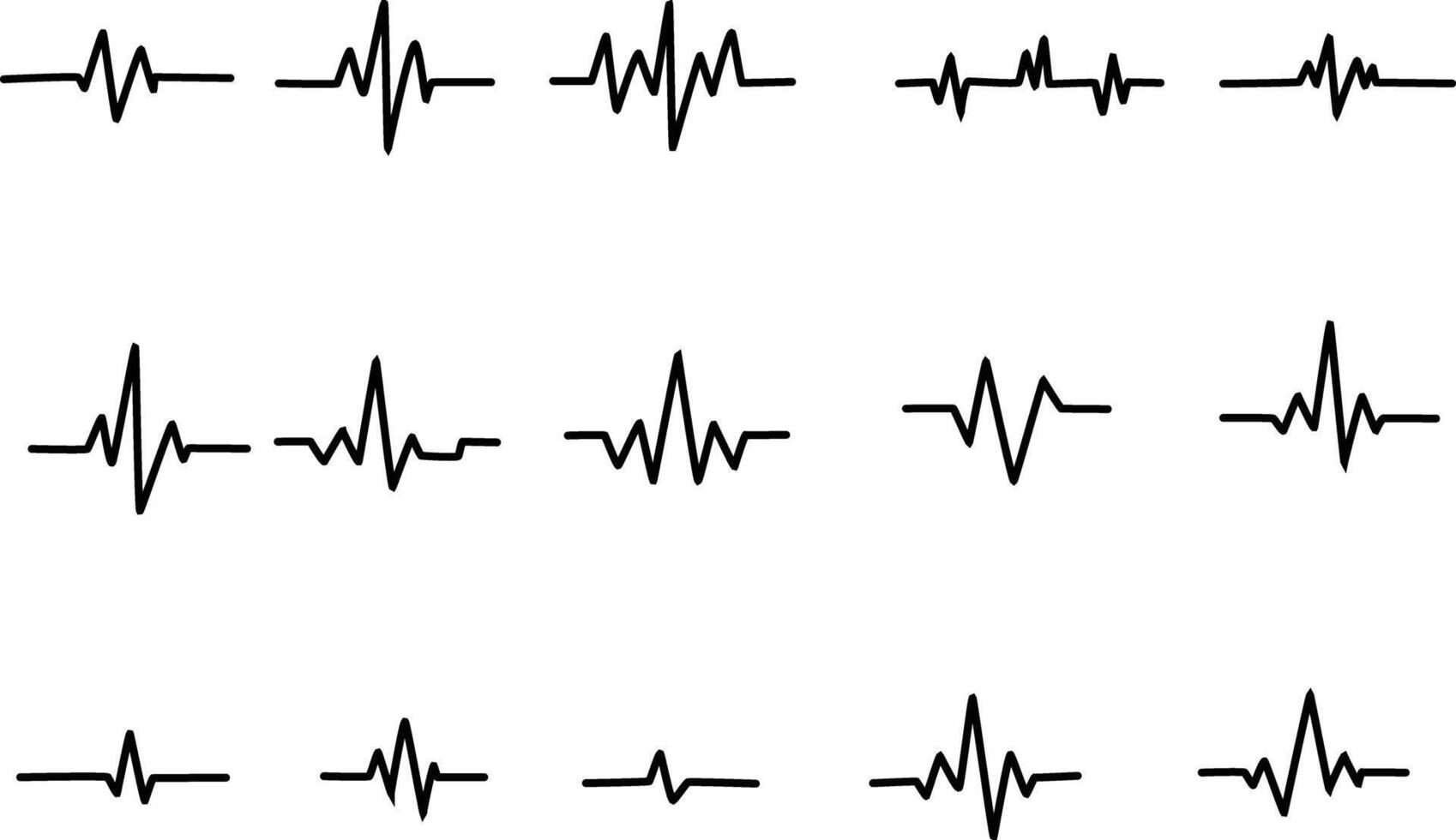 Heartbeat line icon set design on white background vector