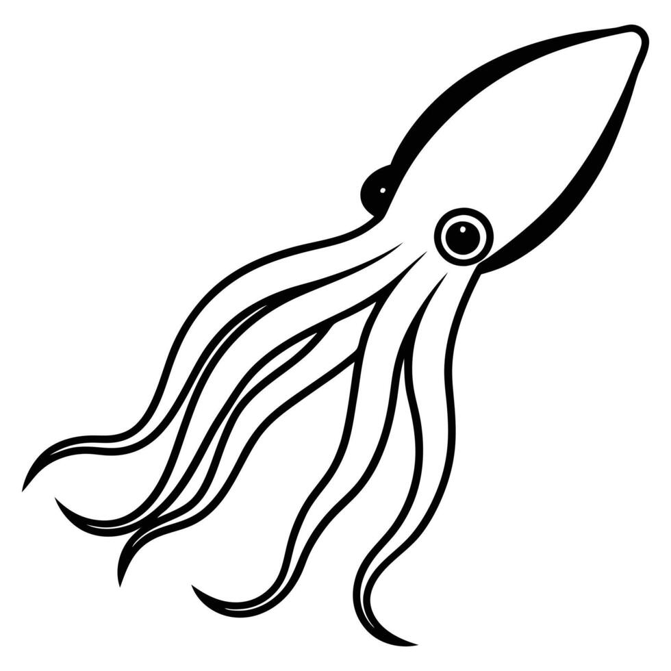 cuttlefish silhouette on white vector