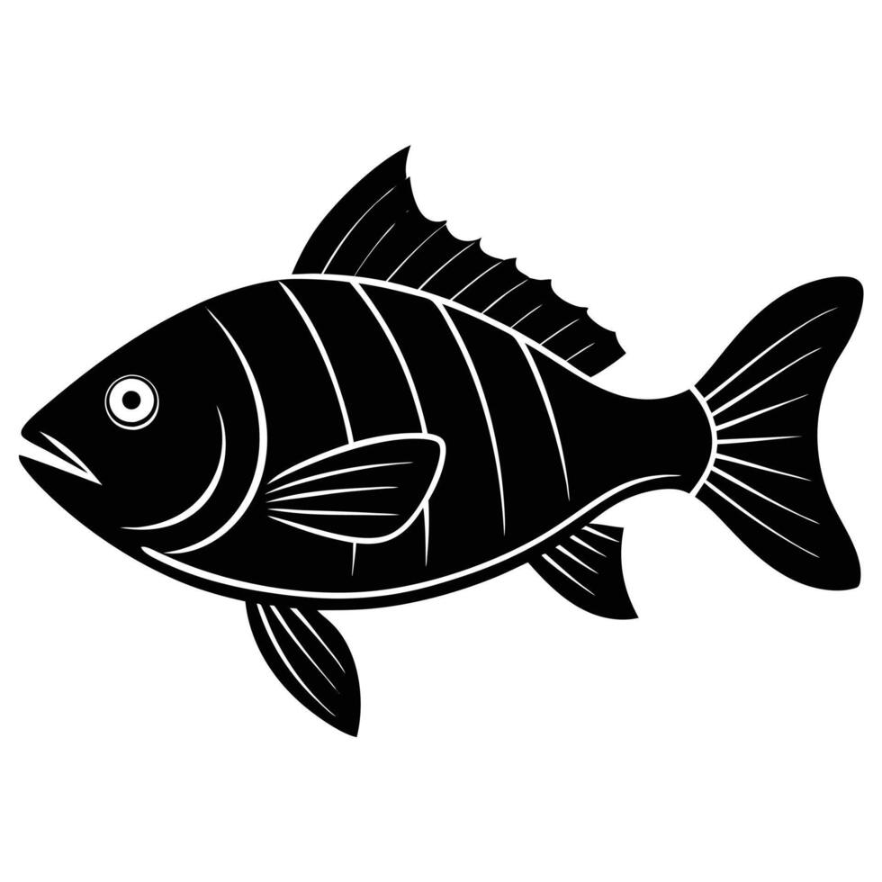 snapper silhouette on white vector