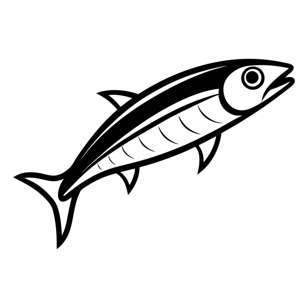 mackerel silhouette on white vector