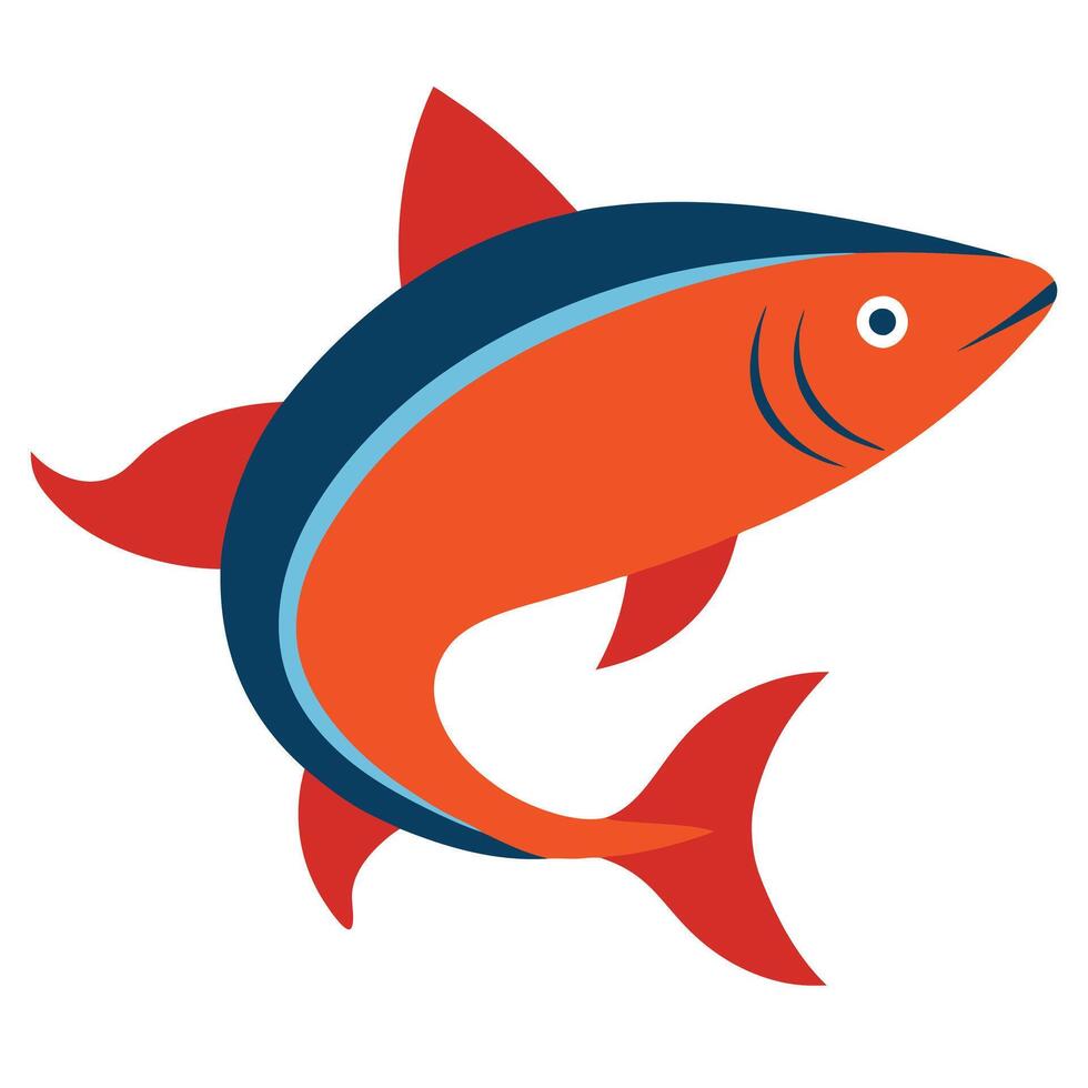 Tuna fish illustration on white vector