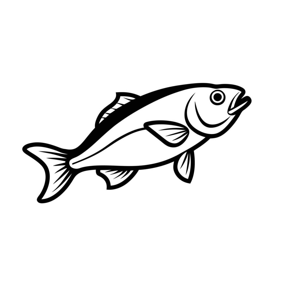cod fish silhouette on white vector