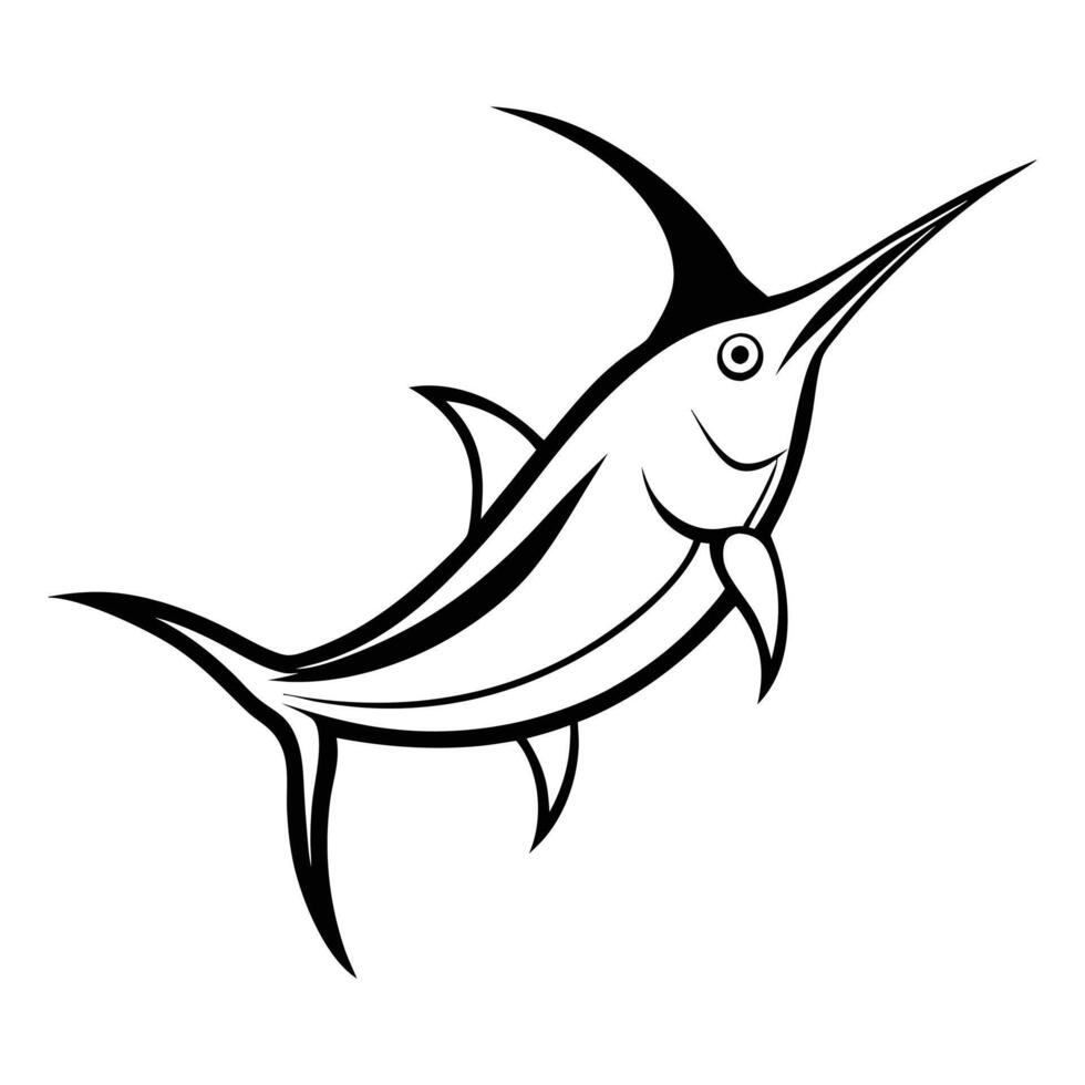 Swordfish on white background vector