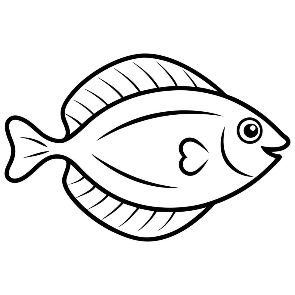 flounder illustration on white vector