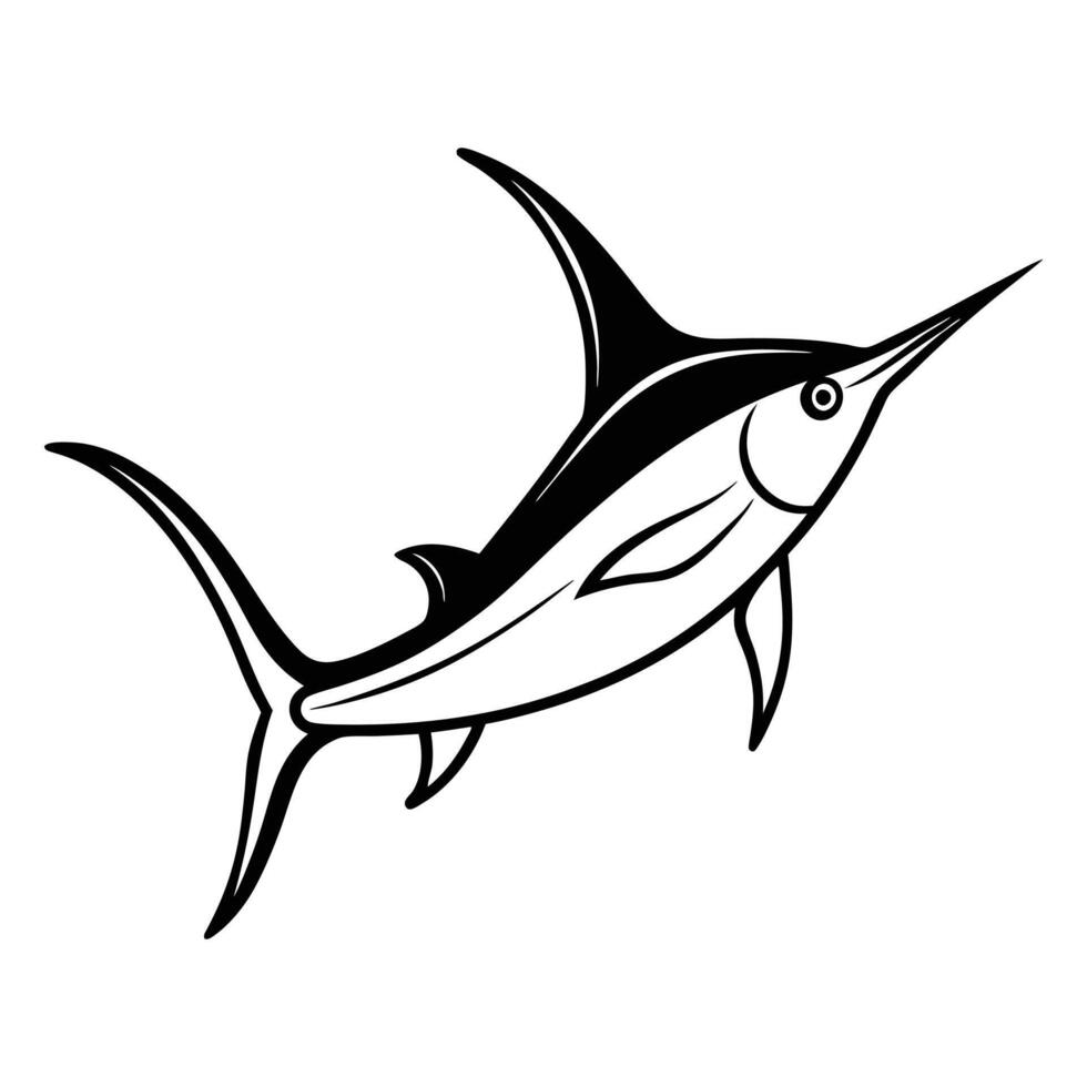 swordfish illustration on white vector