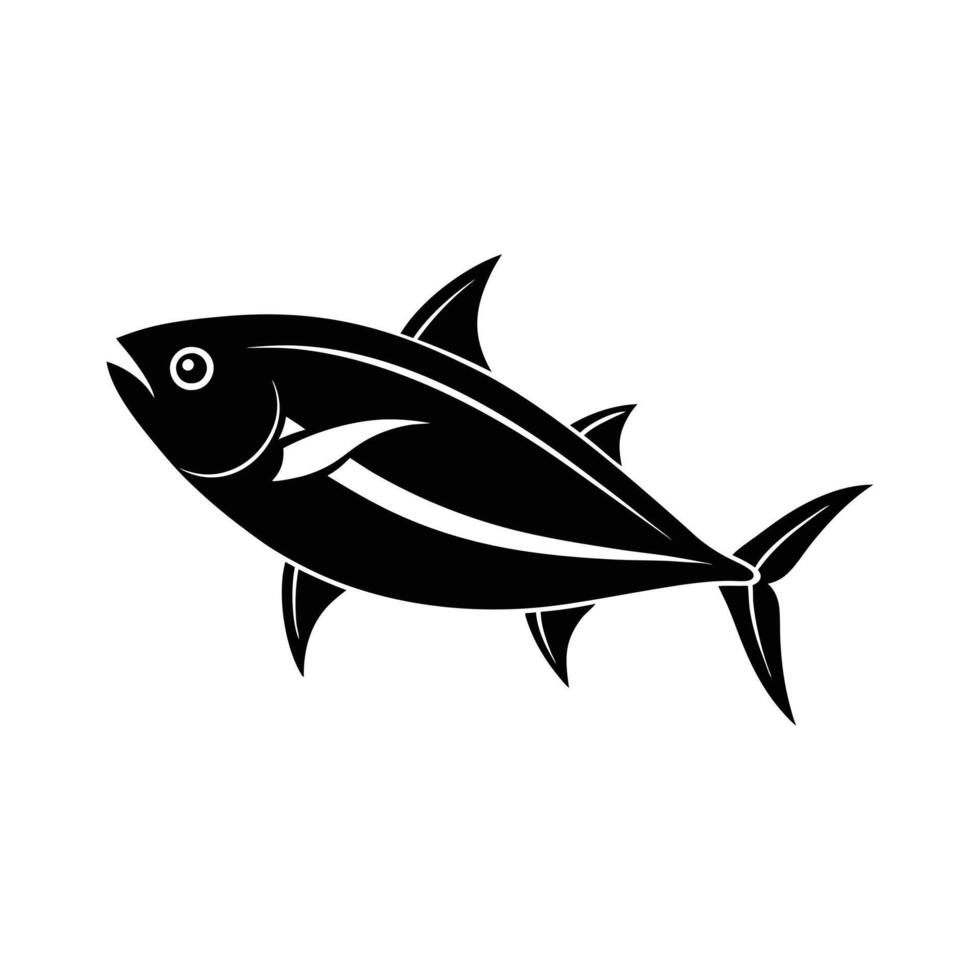 Tuna fish on white background vector