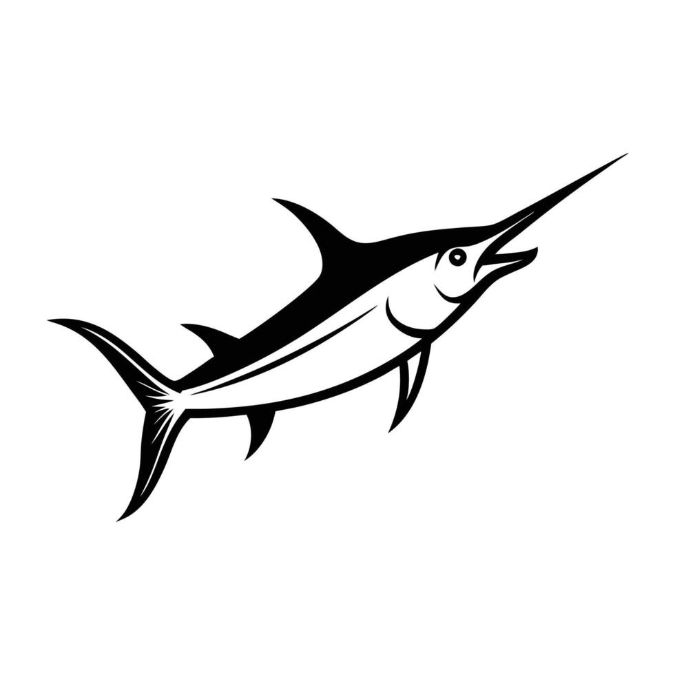 swordfish silhouette on white background vector