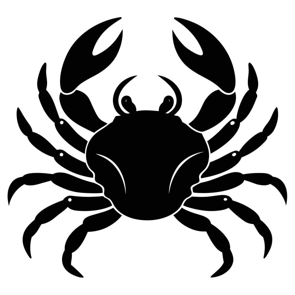 Crab silhouette on white background vector