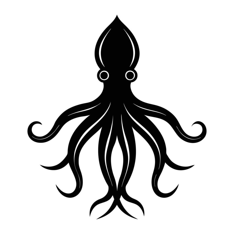 squid seafood on white background vector