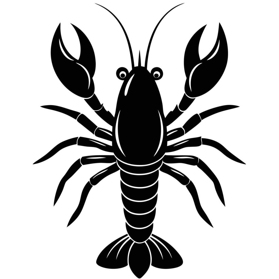 lobster silhouette on white background vector
