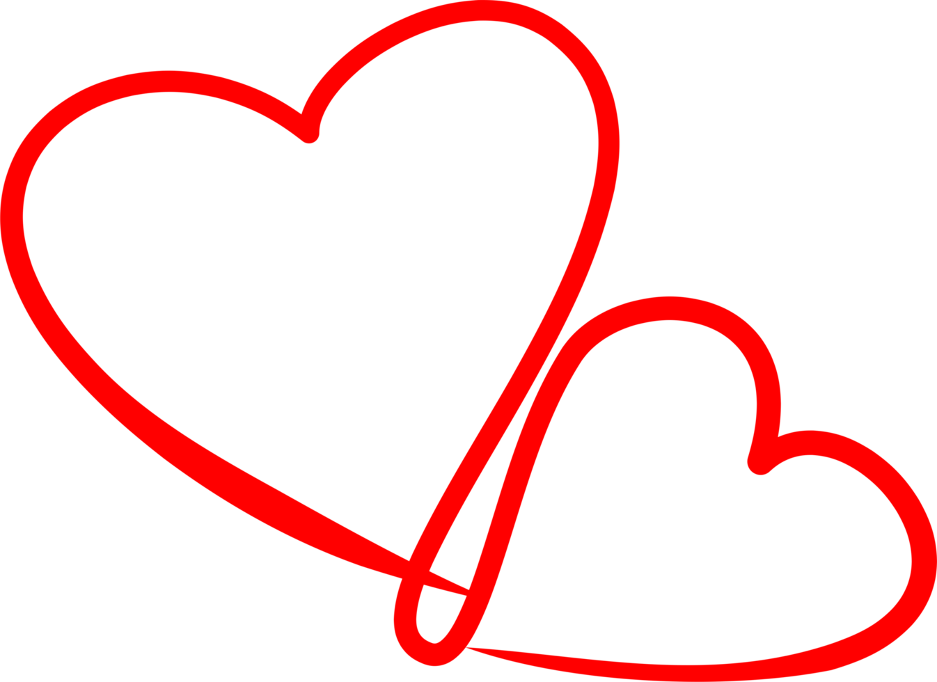 Red heart line art love png