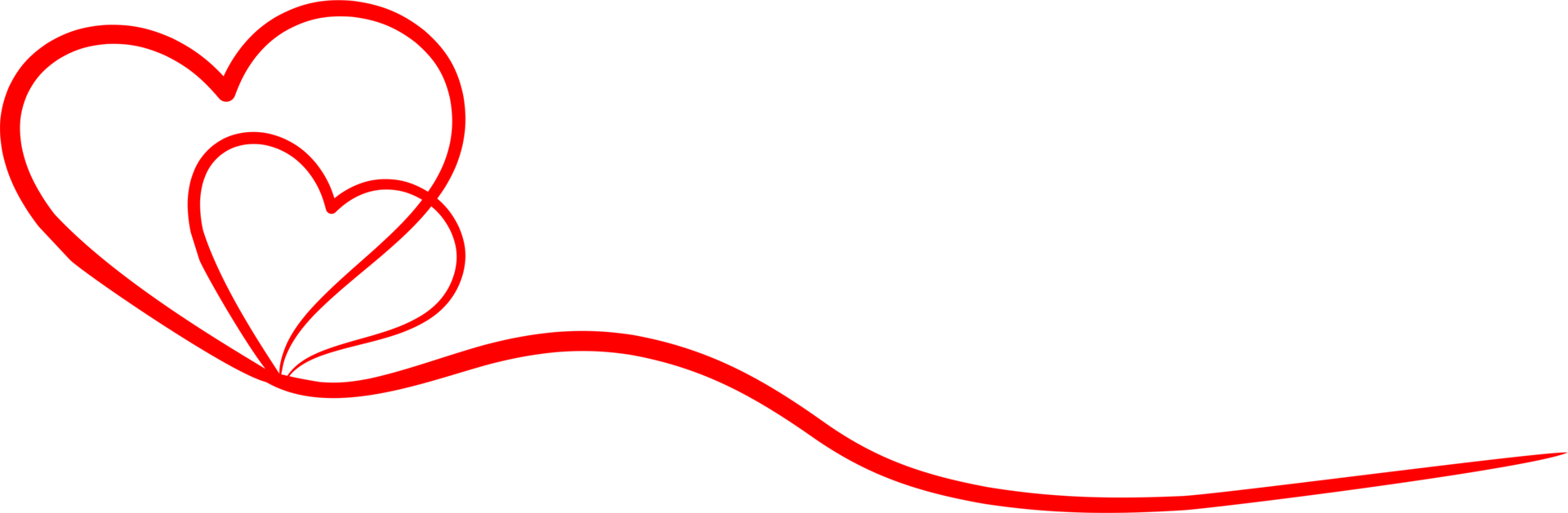 Red sweet heart line art png