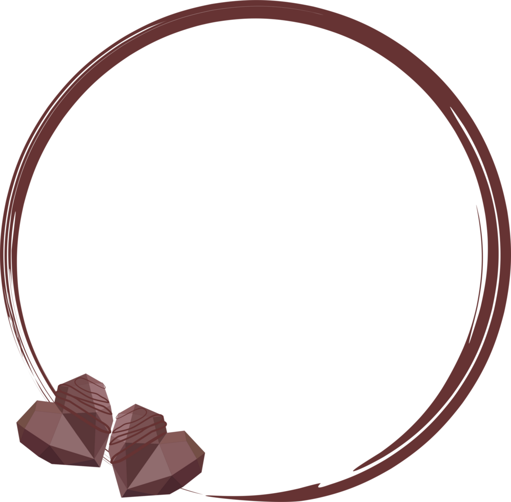 The heart chocolate round roll png