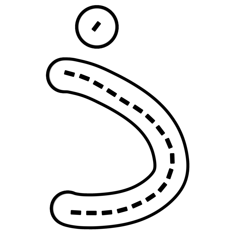 Hijaiyah Letter Dzal Tracing png