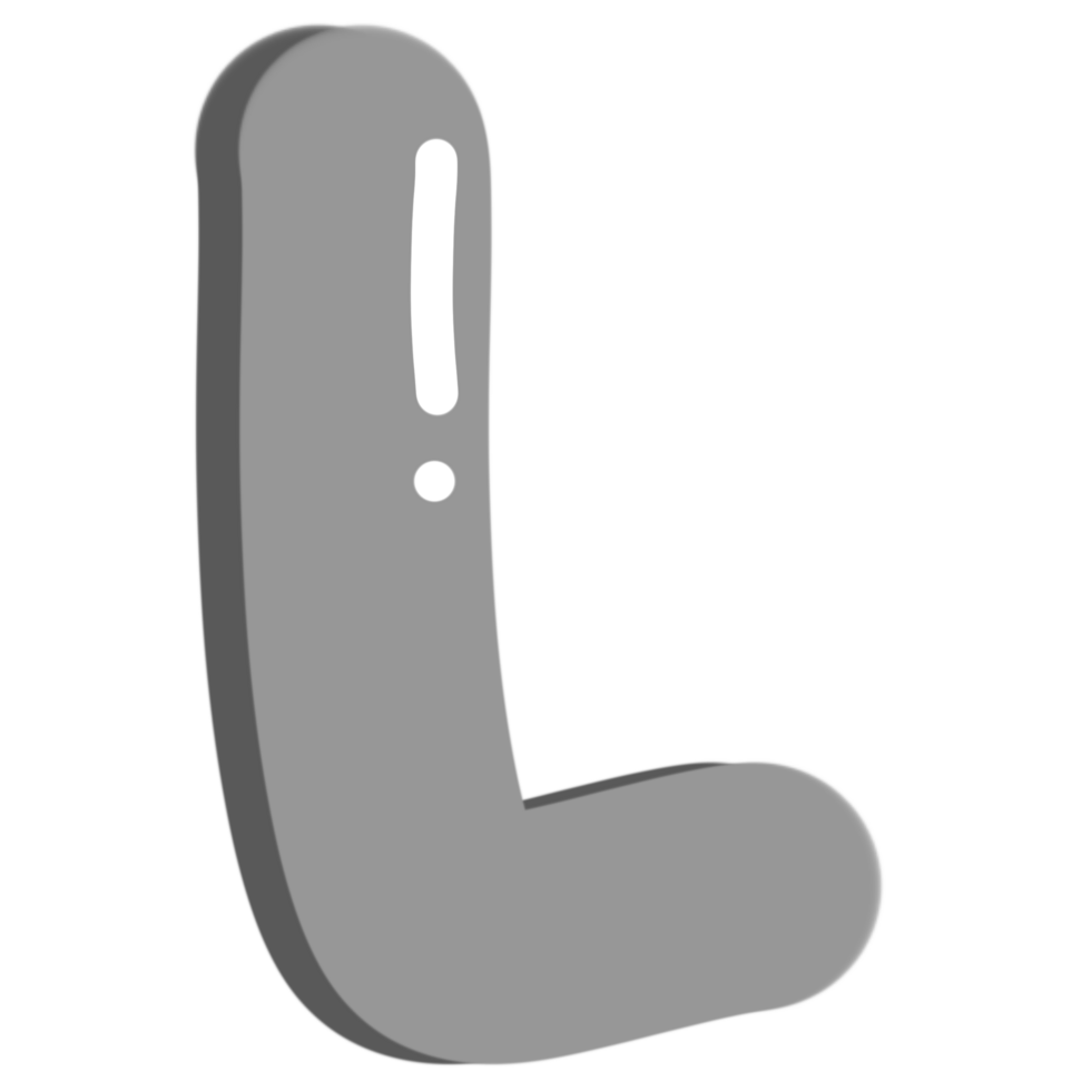 Cute Grey Letter L png