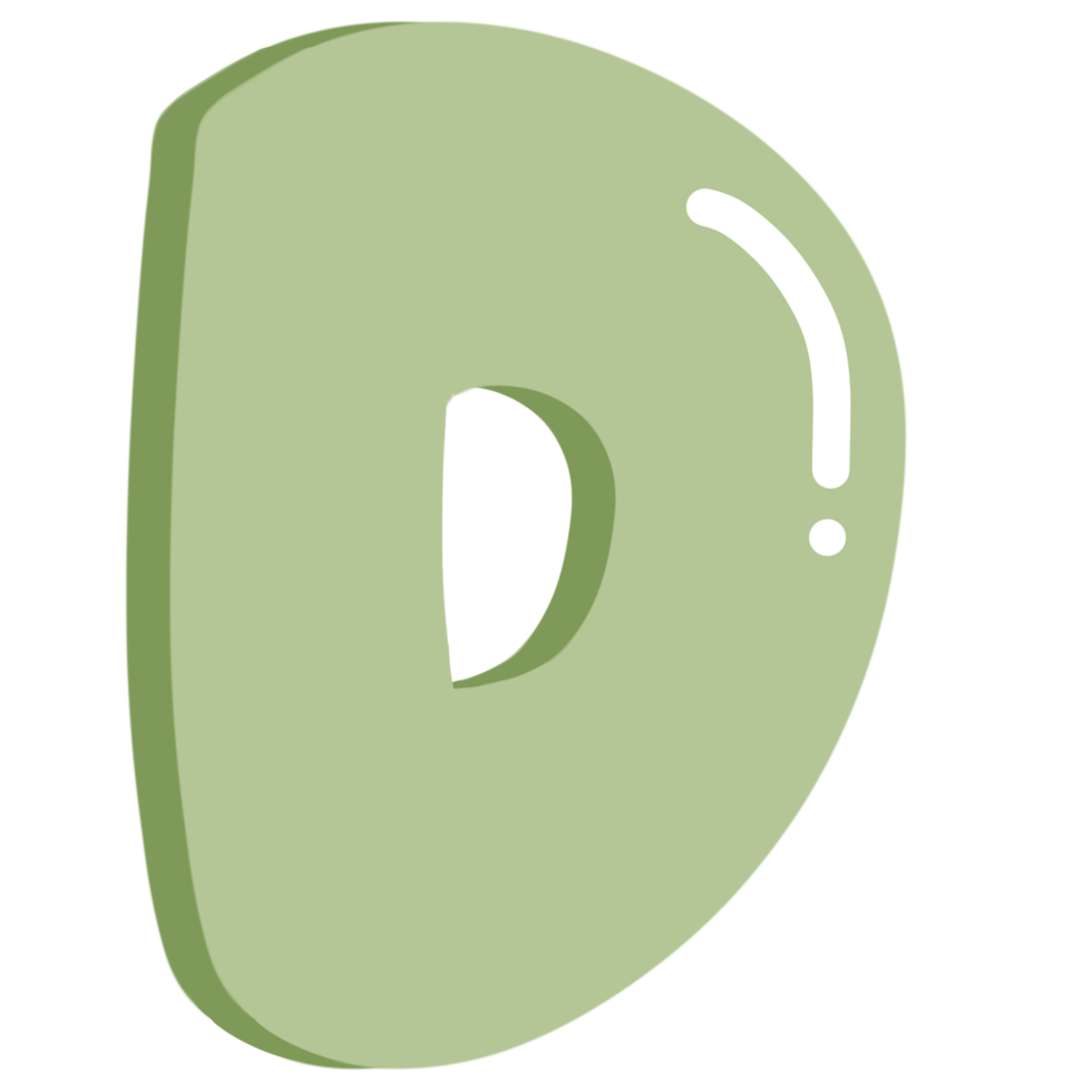Cute Green Letter D png