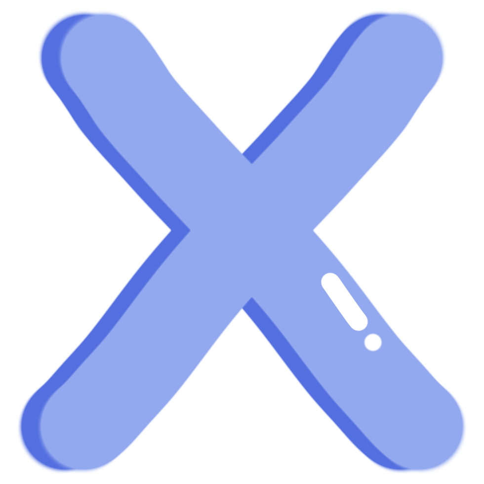 Cute Blue Letter X png