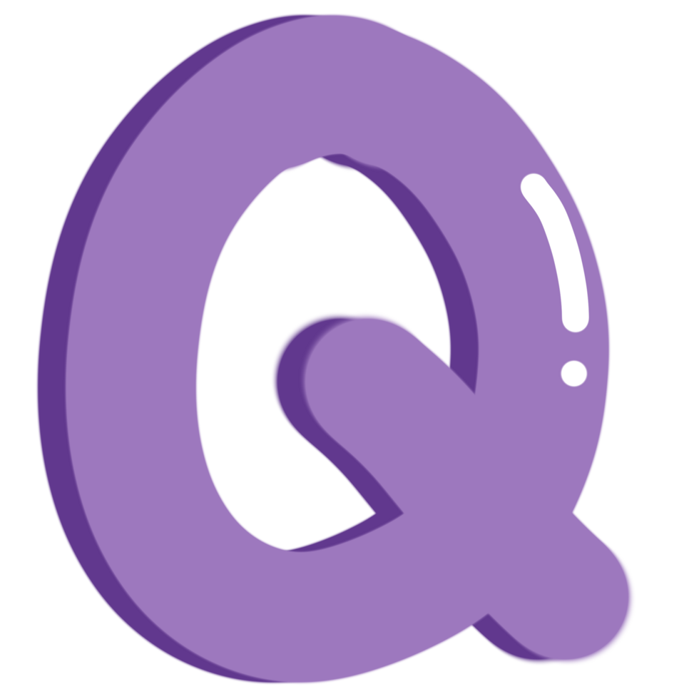 Cute Purple Letter Q png