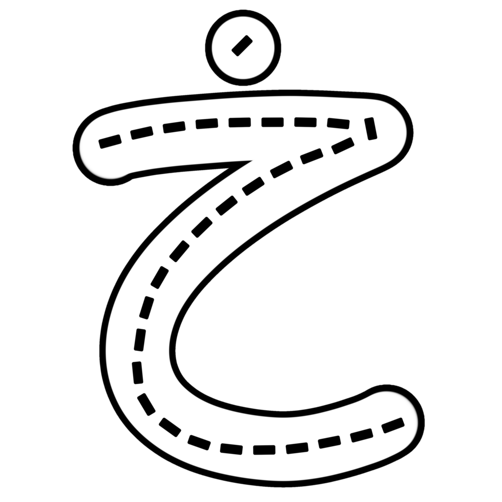 Hijaiyah Letter Kho Tracing png