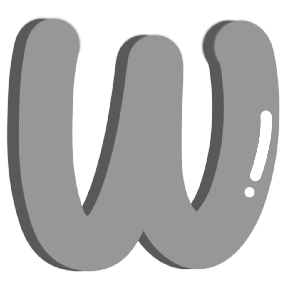 Cute Grey Letter W png