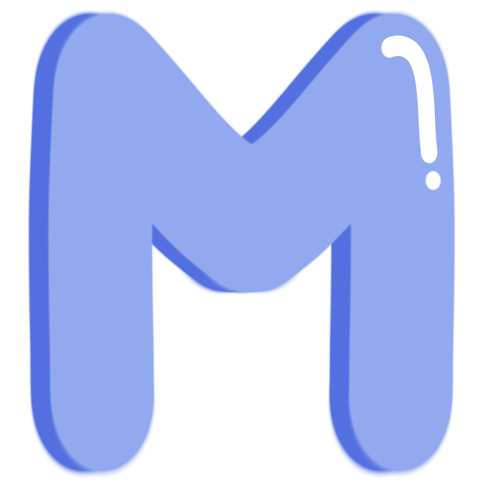 Cute Blue Letter M png