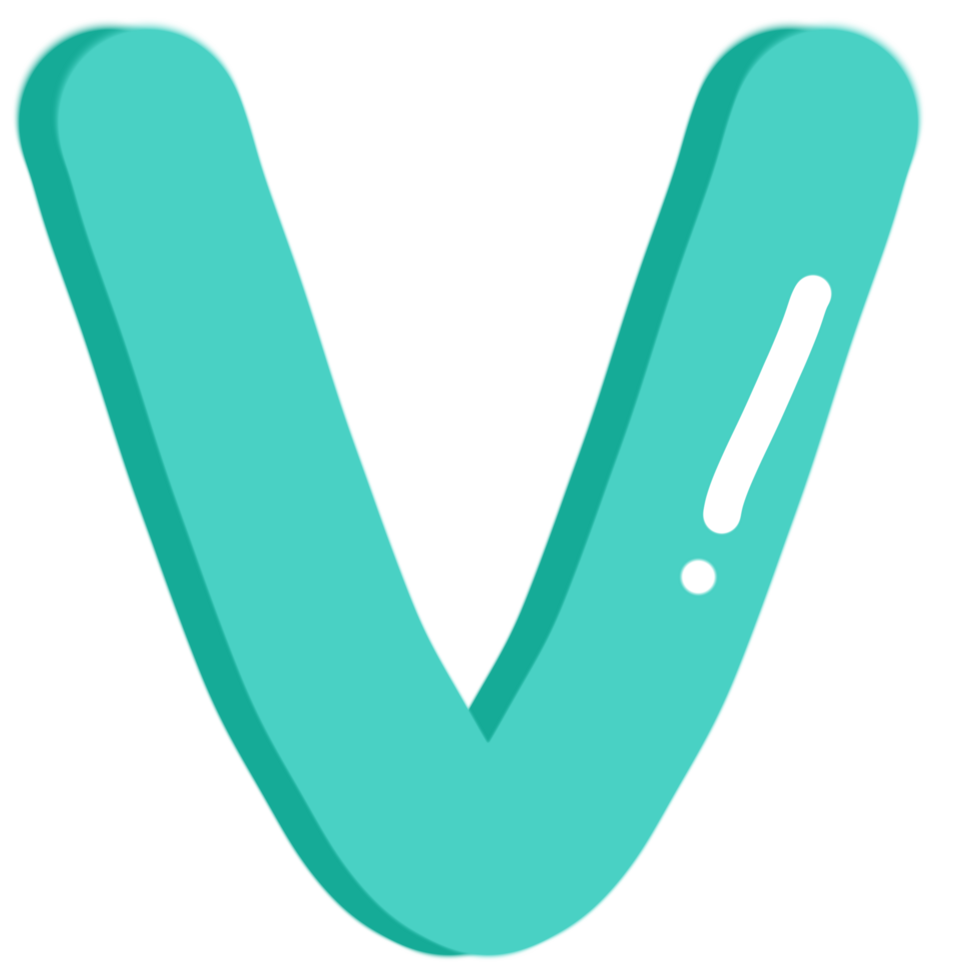 Cute Turquoise Letter V png