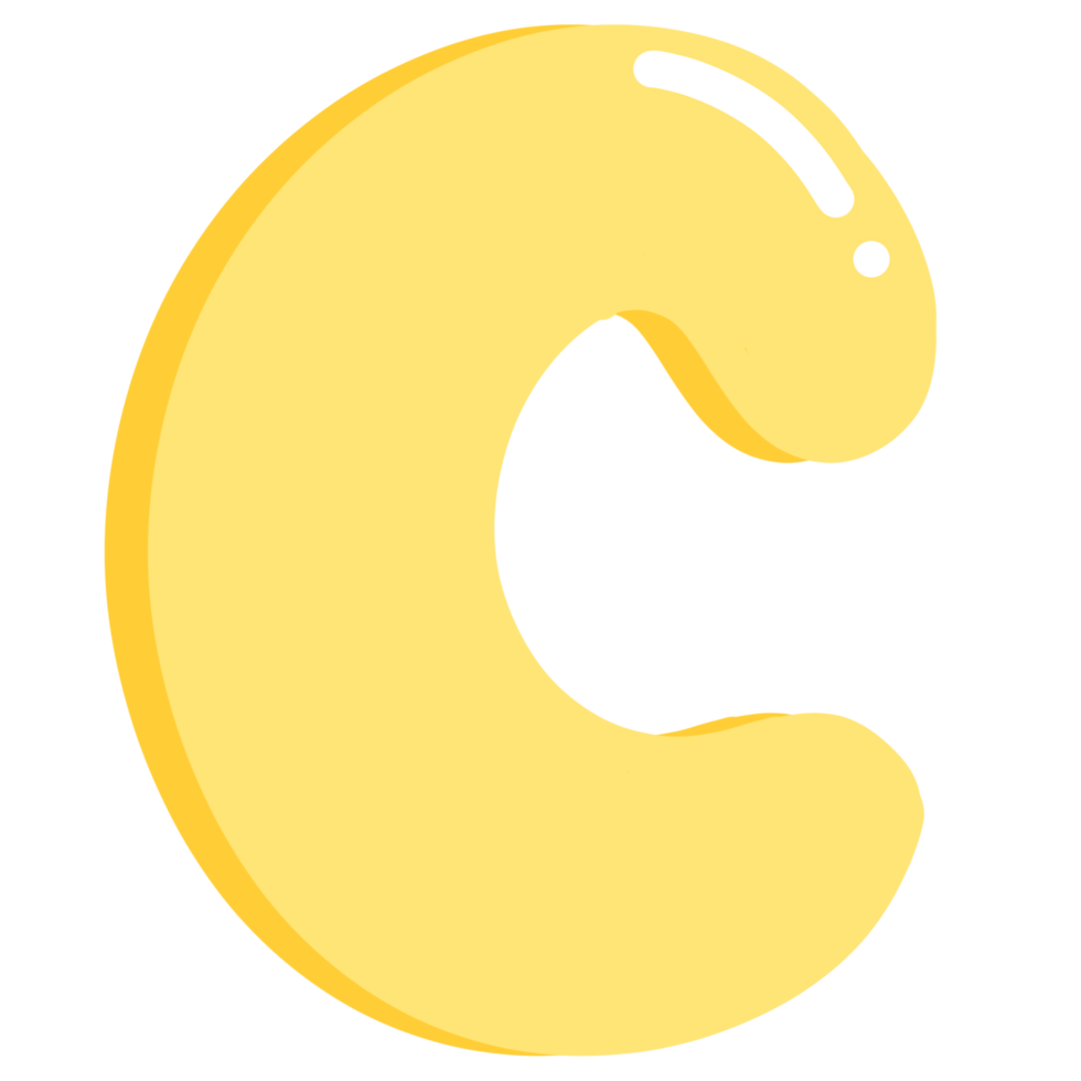 Cute Yellow Letter C png