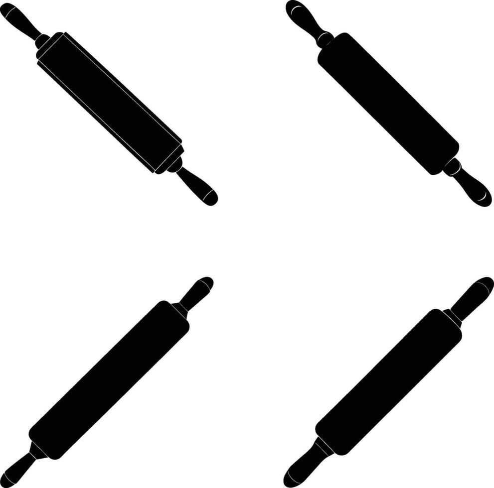 Rolling pin silhouette illustration vector