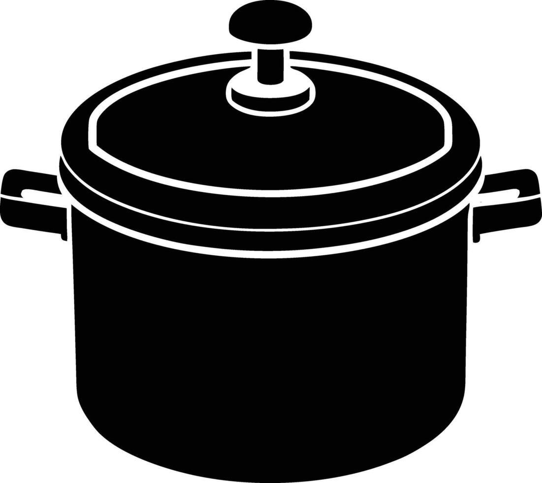 Beautiful black Pressure cooker silhouette illustration vector