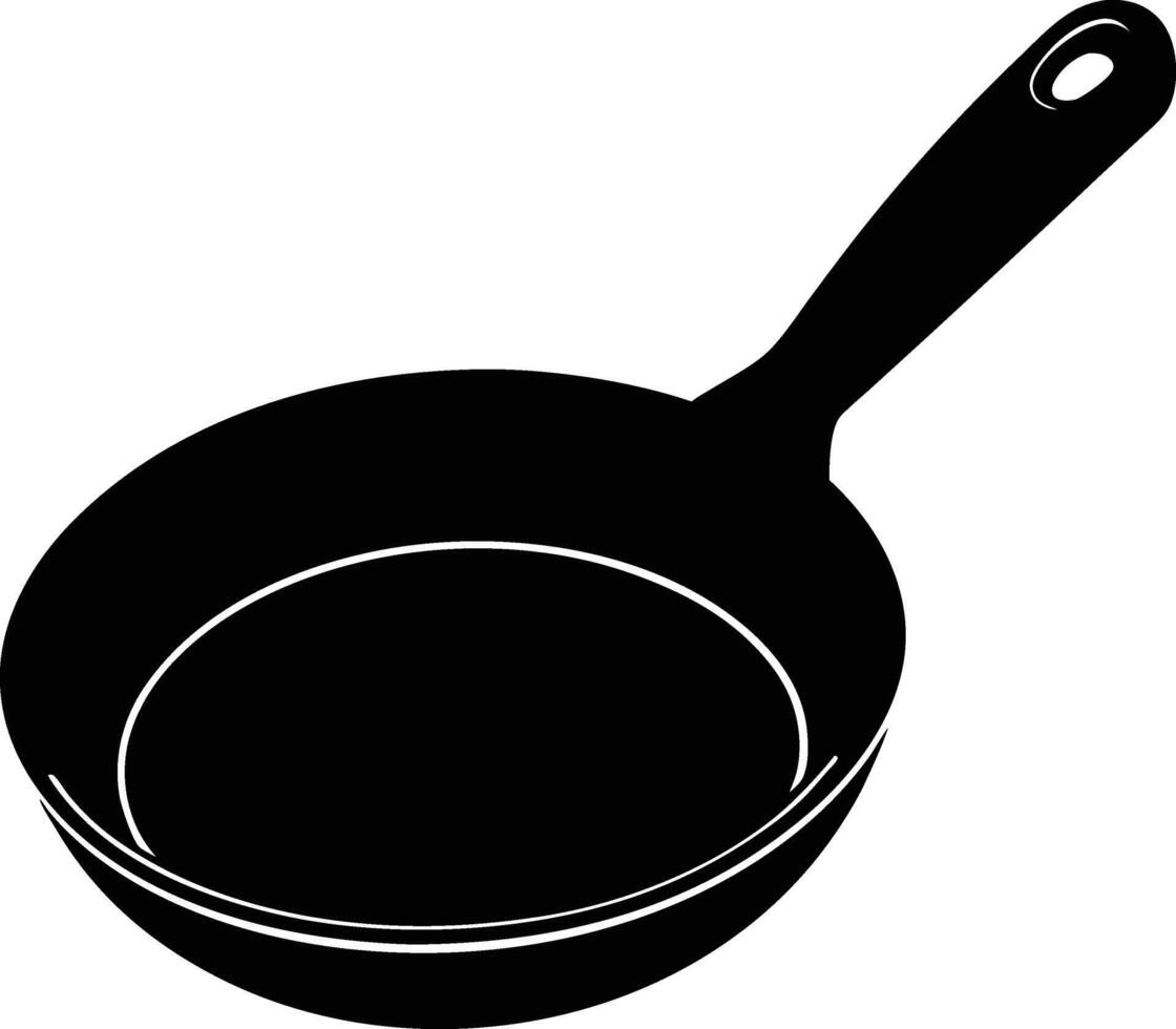 Beautiful Omelet pan silhouette illustration vector